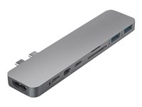 Sanho HyperDrive PRO 8-in-2 Hub - Station d'accueil - USB-C / Thunderbolt 3 - HDMI, Mini DP, USB-C GN28D-SILVER